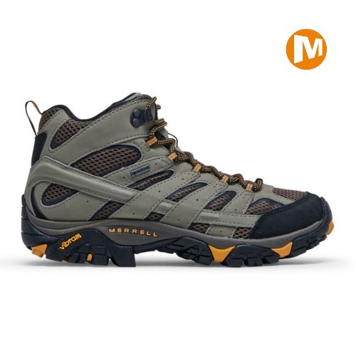 Pánské Trekové Boty Merrell Moab 2 Mid GORE-TEX Tmavě Olivy Zelené (CZ. BNZES)